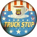 Route 66 enamel truck stop sign