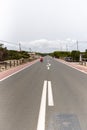 Route in Es Calo de Sant Agusti fishing village on the island of Formentera in times of COVID19 Royalty Free Stock Photo