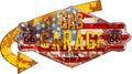 Route 66 garage and gas station sign