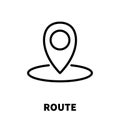 Route icon or logo in modern line style. High quality black outline pictogram for web site design and mobile apps. Vector Royalty Free Stock Photo
