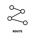 Route icon or logo in modern line style. High quality black outline pictogram for web site design and mobile apps. Vector Royalty Free Stock Photo