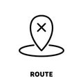 Route icon or logo in modern line style. High quality black outline pictogram for web site design and mobile apps. Vector Royalty Free Stock Photo