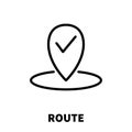 Route icon or logo in modern line style. High quality black outline pictogram for web site design and mobile apps. Vector Royalty Free Stock Photo