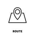 Route icon or logo in modern line style. High quality black outline pictogram for web site design and mobile apps. Vector Royalty Free Stock Photo