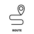 Route icon or logo in modern line style. High quality black outline pictogram for web site design and mobile apps. Vector Royalty Free Stock Photo