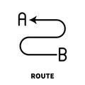 Route icon or logo in modern line style. High quality black outline pictogram for web site design and mobile apps. Vector Royalty Free Stock Photo