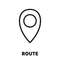 Route icon or logo in modern line style. High quality black outline pictogram for web site design and mobile apps. Vector Royalty Free Stock Photo