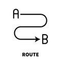 Route icon or logo in modern line style. High quality black outline pictogram for web site design and mobile apps. Vector Royalty Free Stock Photo