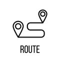 Route icon or logo in modern line style Royalty Free Stock Photo