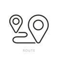 Route icon or logo in modern line style Royalty Free Stock Photo