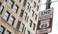 Route 66 Illinois Begin road sign, the historic roadtrip in USA Royalty Free Stock Photo