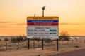 Route information board Oodnadatta track, William Creek, South Australia