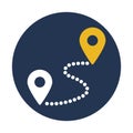 Route, location, pin, path fully editable vector icon Royalty Free Stock Photo