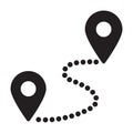 Route, location, pin, path fully editable vector icon Royalty Free Stock Photo