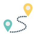 Route, location, pin, path fully editable vector icon Royalty Free Stock Photo