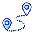 Route, location, pin, path fully editable vector icon Royalty Free Stock Photo