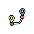 Route, map icon. Simple color with outline vector elements of navigation icons for ui and ux, website or mobile application Royalty Free Stock Photo
