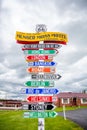 Route 66 Motel funny signpost, travel destinations, USA, Lebanon Missouri Royalty Free Stock Photo