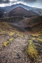 Route on Mount Etna volcano Royalty Free Stock Photo