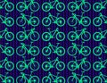 Route and mountain Bicycle vector set collage with Cold green and blue colors