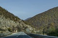 Route of the narrow gauge railway from Septemvri station to Dobrinishte crossing the Rhodope Mountains Royalty Free Stock Photo