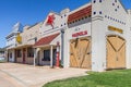 Route 66 Oklahoma Streetscape With Retro Gas Station Royalty Free Stock Photo