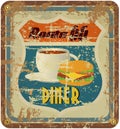 Route 66 old diner sign Royalty Free Stock Photo