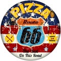 Route 66 pizza sign