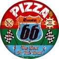 Route 66 pizzeria sign