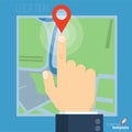 Route planning vector concept Royalty Free Stock Photo
