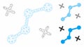 Route Points Vector Mesh Carcass Model and Triangle Mosaic Icon