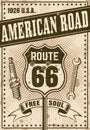 Route 66 poster in vintage style Royalty Free Stock Photo