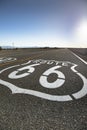 Route 66 road marker in Amboy, California, USA Royalty Free Stock Photo
