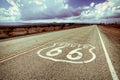 Route 66 road marker with vintage styling