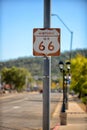 Route 66 Road Sign on the historic US interstate in Williams, Ar