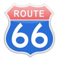 Route 66 Road Sign. Royalty Free Stock Photo