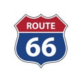 Route 66 road sign. Vector illustration decorative design