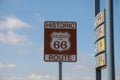 Route 66 sign at gas station near Santa Rosa Royalty Free Stock Photo