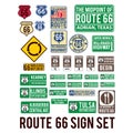 route sixty-six sign set. Vector illustration decorative design Royalty Free Stock Photo