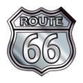 Route 66 Silver Metal Spoof Sign