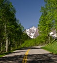Route to Maroon bells Royalty Free Stock Photo