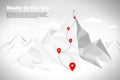 Route to the top of mountain: Concept of Goal, Mission, Vision, Career path, Polygon dot connect line style Royalty Free Stock Photo