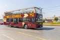 Route and tour bus on the streets of Istanbul.l. Transport Turkey.