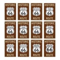 Route 66 traffic sign Historic usa america isolated vector eps