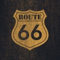 Route 66 - Vintage roadsign illustration Royalty Free Stock Photo