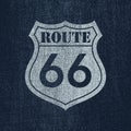 Route 66 - Vintage roadsign illustration Royalty Free Stock Photo