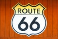Route 66 wooden background Royalty Free Stock Photo