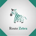 Route Zebra silhouette icon logo Royalty Free Stock Photo