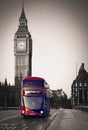 Routemaster bus on Westminster Bridge