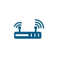 Router Blue Icon On White Background. Blue Flat Style Vector Illustration Royalty Free Stock Photo